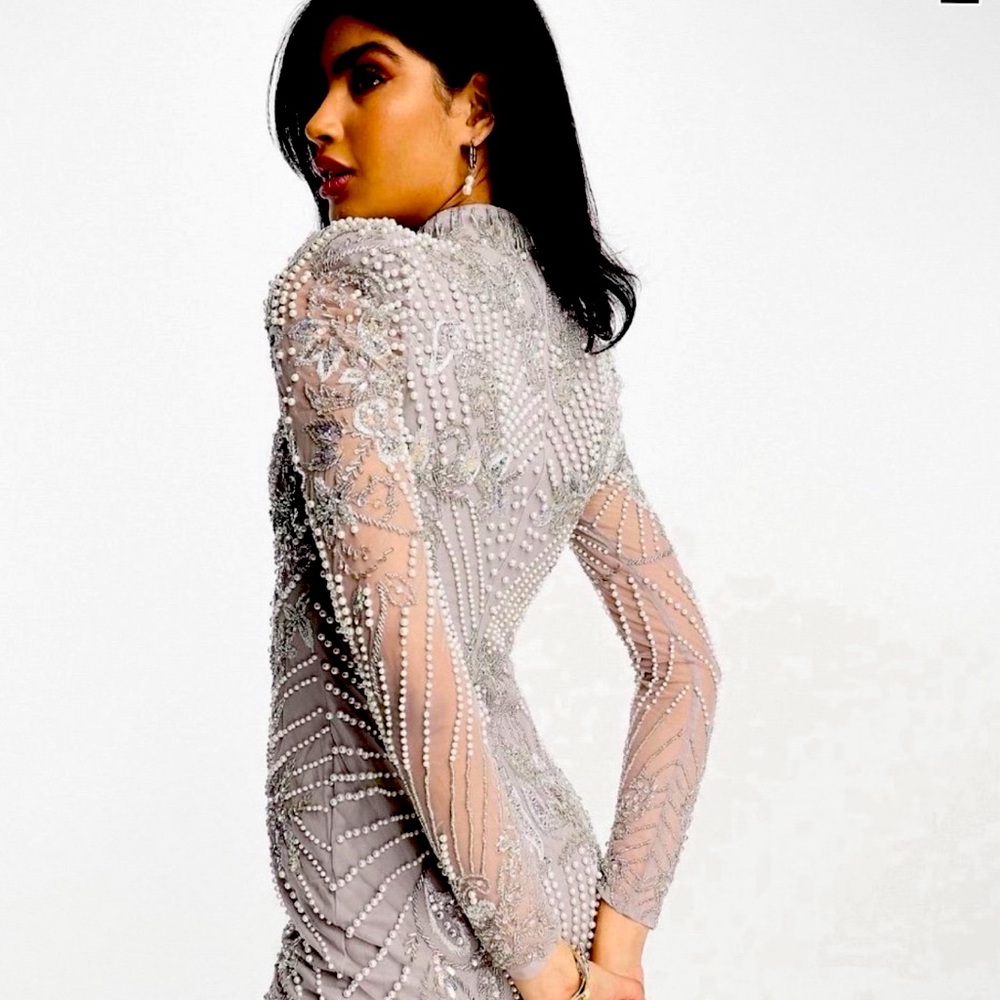 ASOS EDITION Pearl Placement Mini Dress